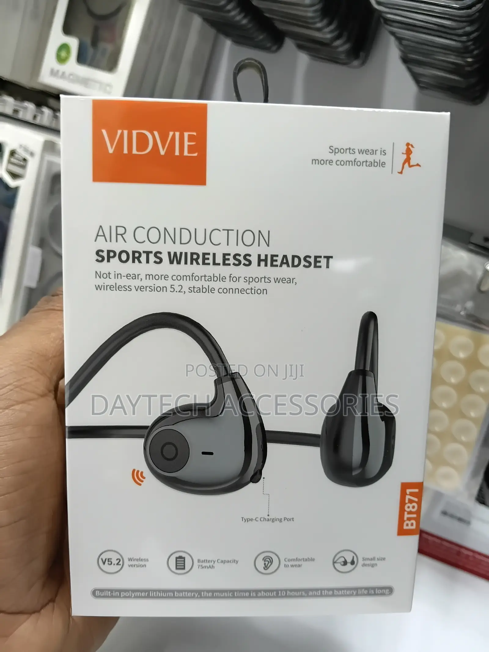 VIDVIE BT871 Sports Wireless Non-in-Ear Bluetooth Headset.