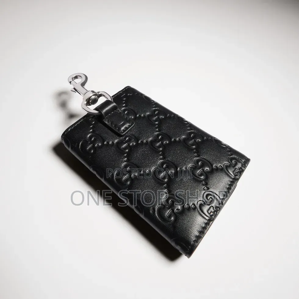 Key Pouch Smooth Leather Debossed Pattern With GG Monogram Pattern