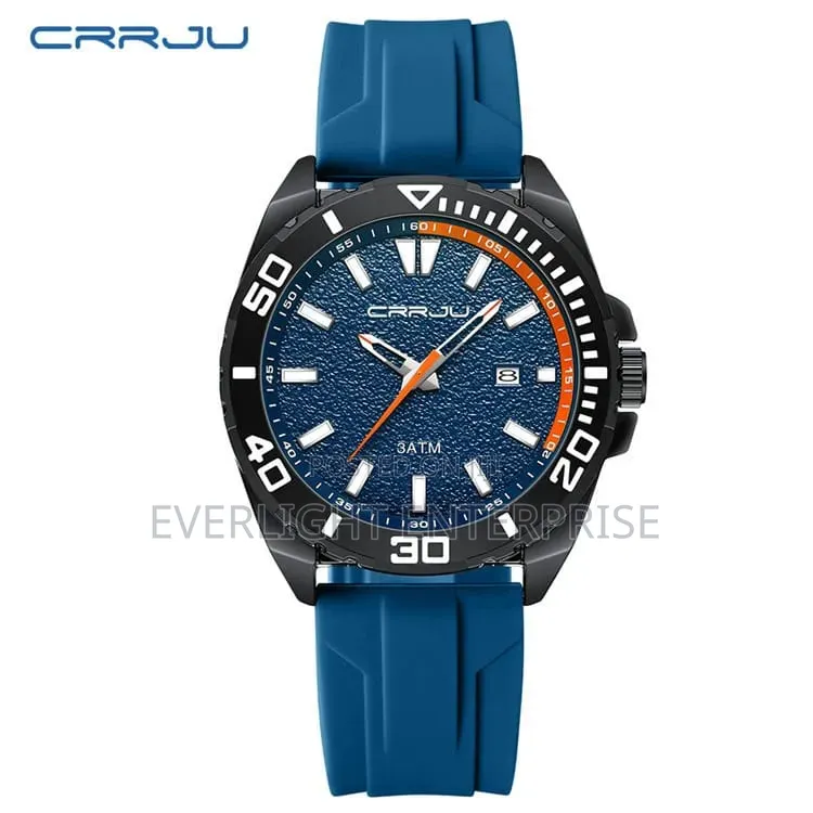 Silicone Straps Crrju Gents Watch 5034