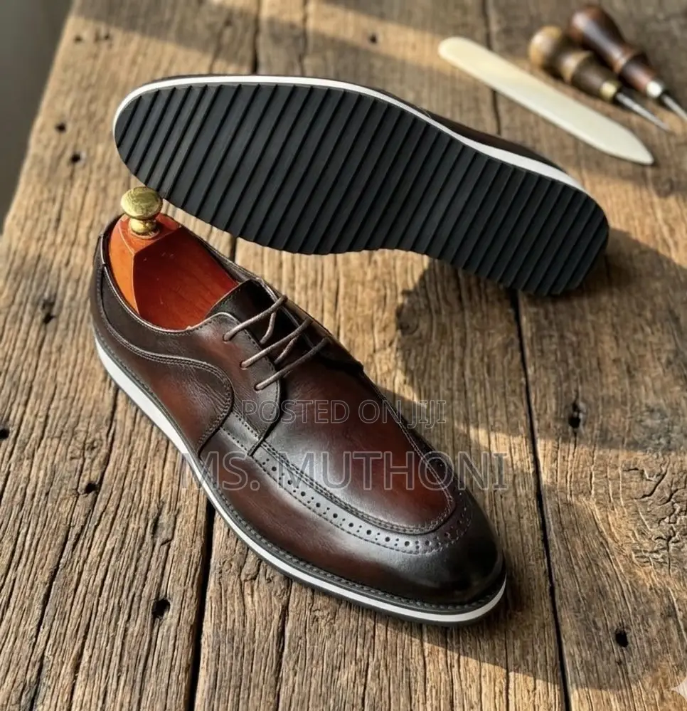 Official Wingtip Derby Leather Shoes Size 40-46