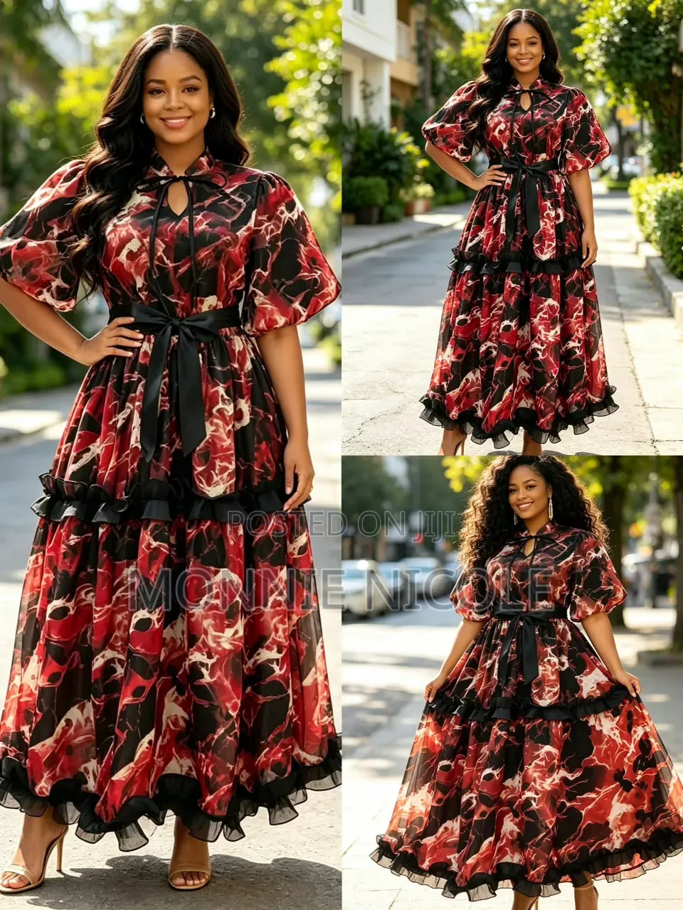 Liliana Orange Floral Maxi Dress