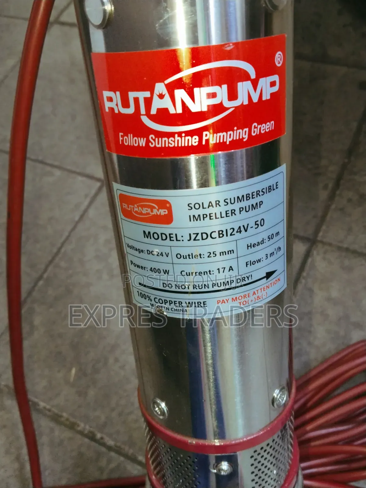 Rutan Submersible Water Pump 50 M 400 W