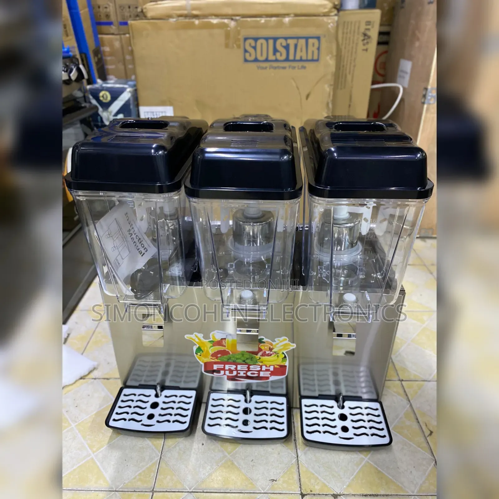 Euromax Commercial Juice Dispenser 3 Taps JD-163
