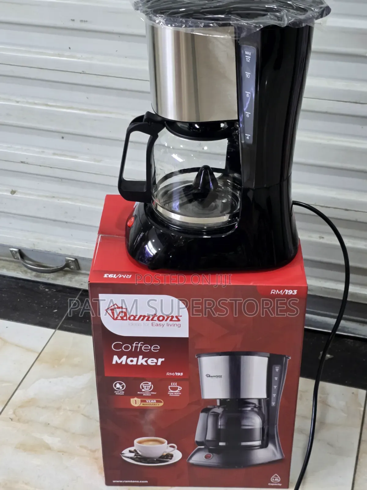Ramtons Coffee Maker 1.5ltrs RM/193