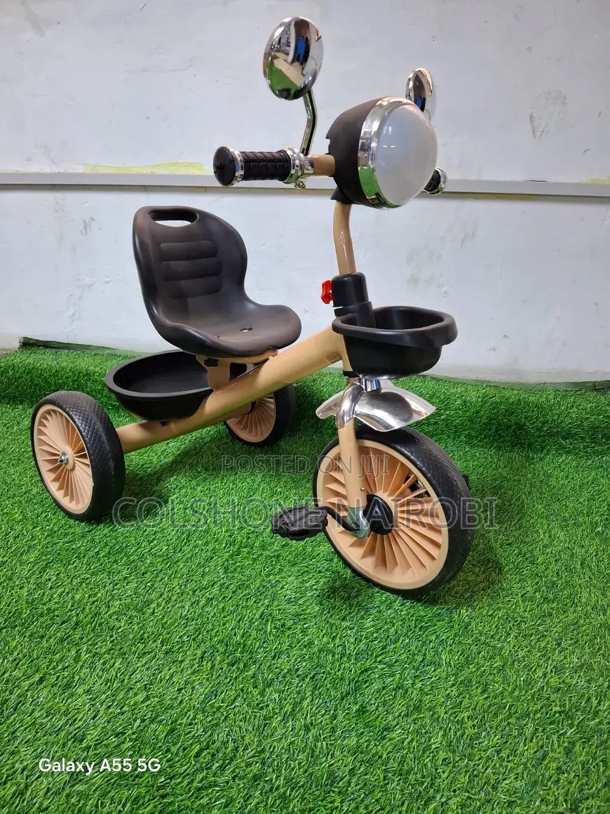 3-Wheel Kids Tricycle With Adjustable Seat, Front Basket. Bicycle