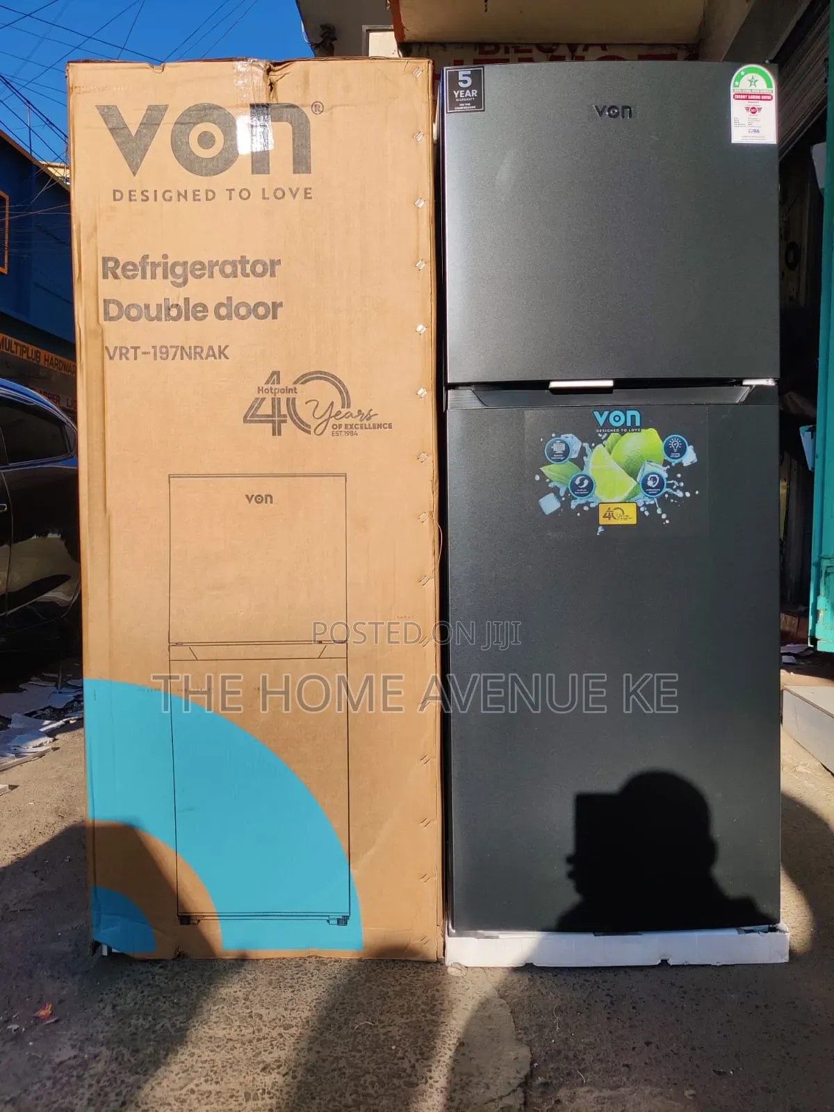 *Von Fridge 197L No Frost Double Door
