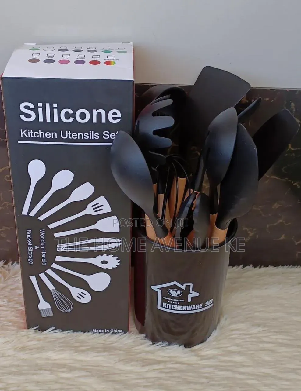 *12pc Silicone Spoons Set Black