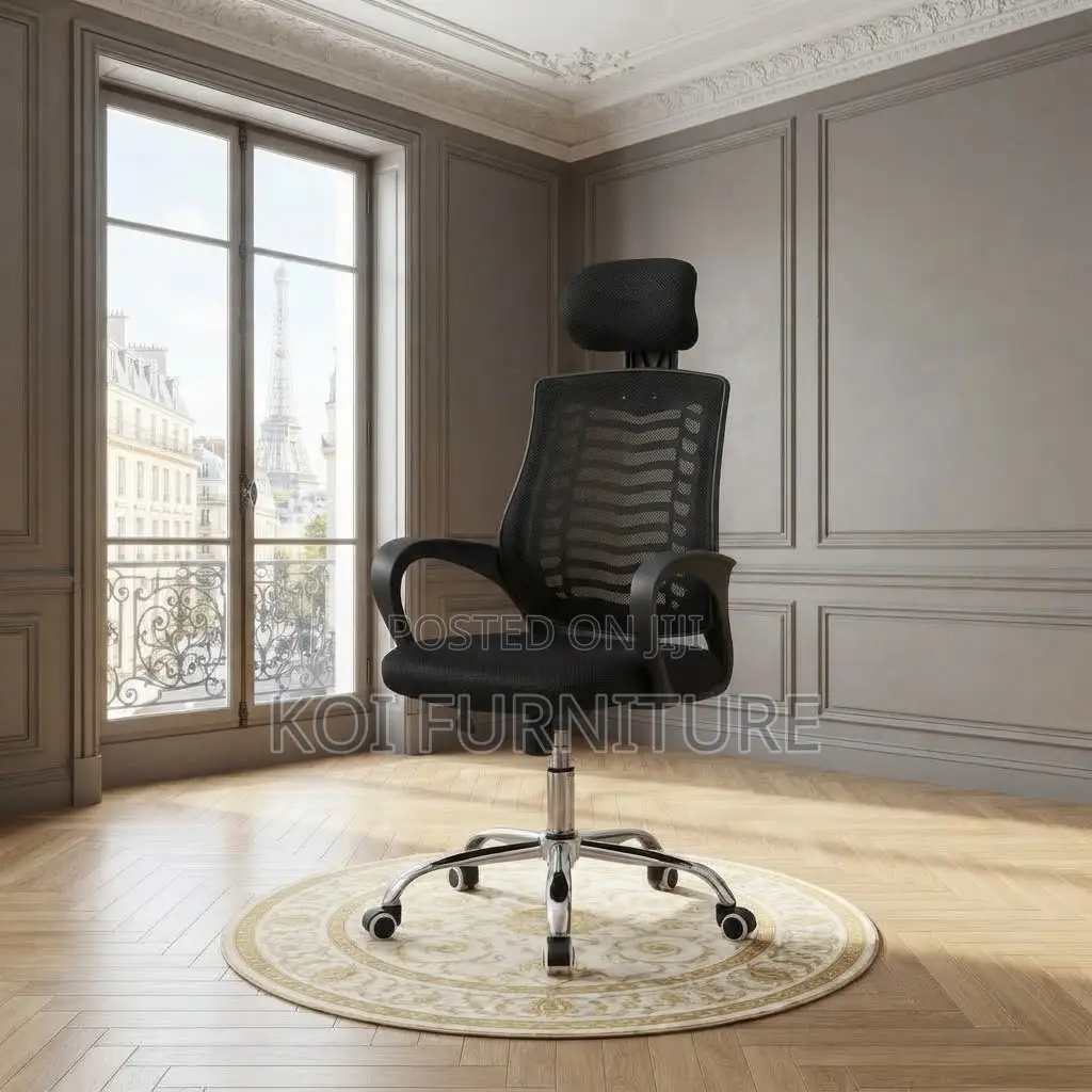 Office Chairs; Fabric Ergonomic Swivel Professional Headrest Chair