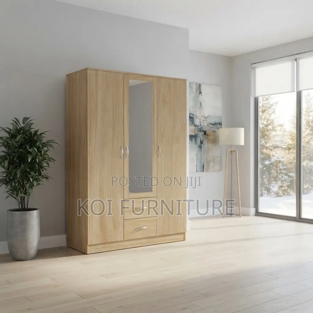 Wooden Home Bedroom Lockable Clothes and Shoes Wardrobe