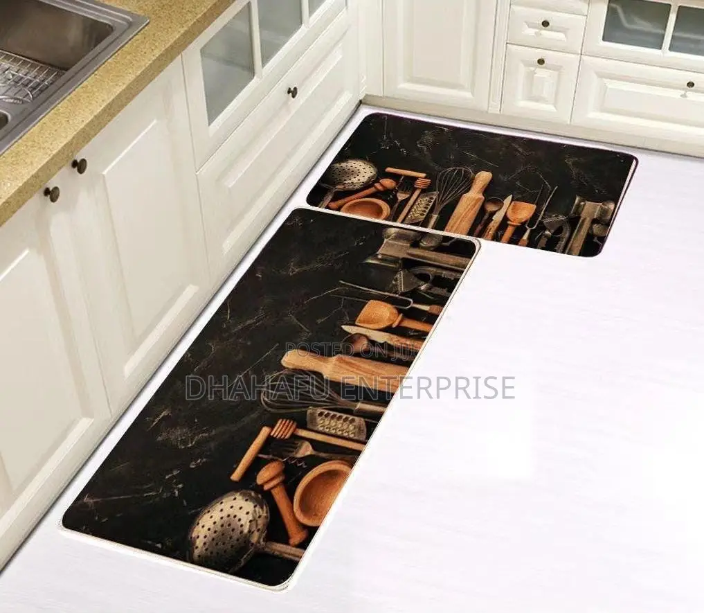 2pc Kitchen Mat Set – Anti-Slip Rubber Mats