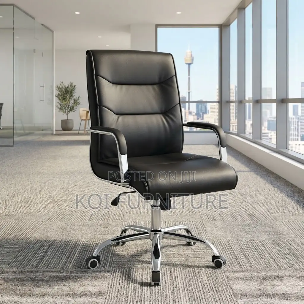 Office Chairs; Leather High Bcak Swivel Clerical Visitors Guests Chair