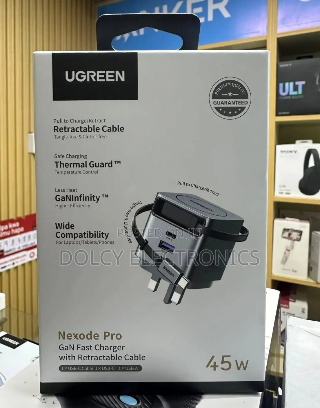 Ugreen Nexode Pro Charger With Retractable Cable 45w