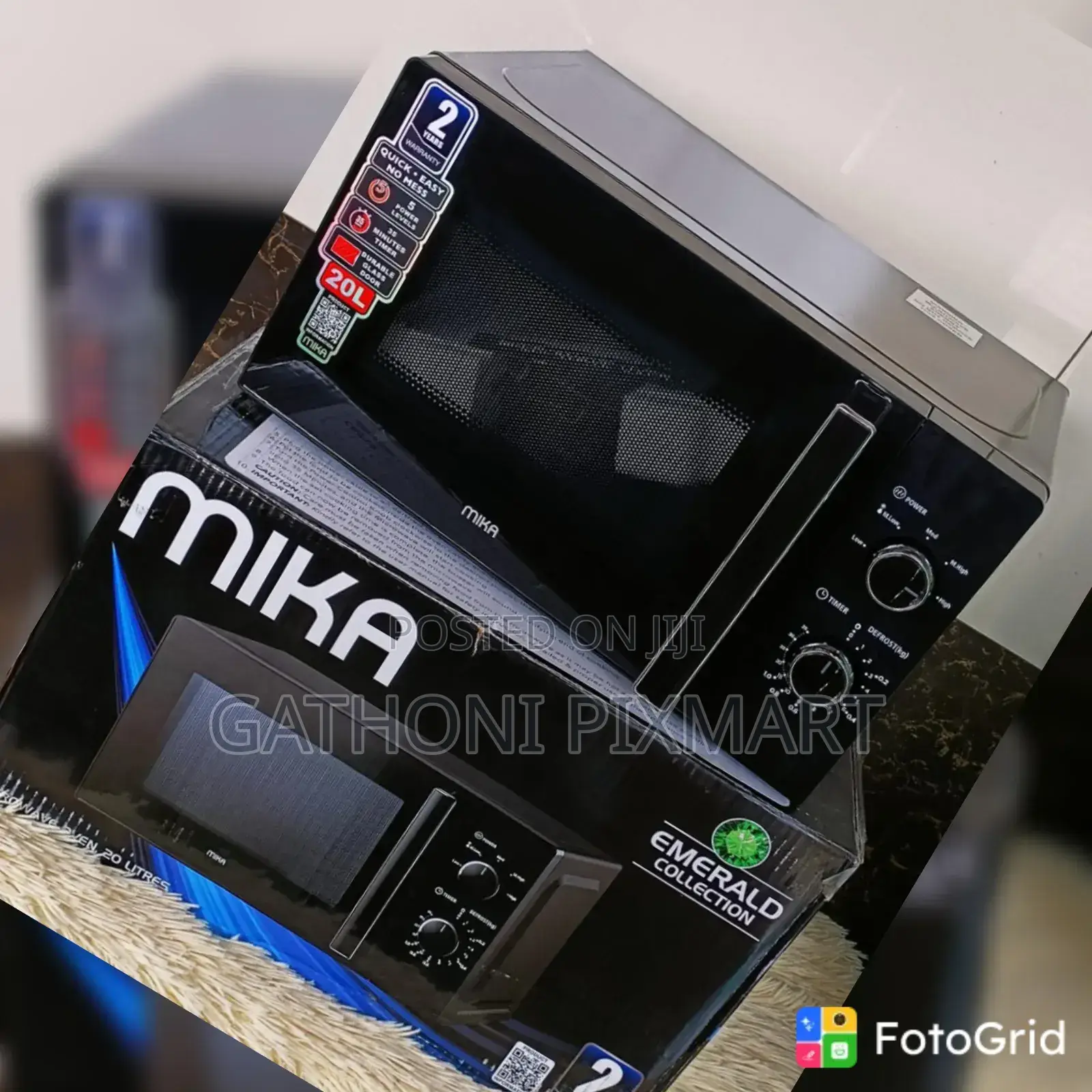 Mika 20L Black Manual Microwave Oven