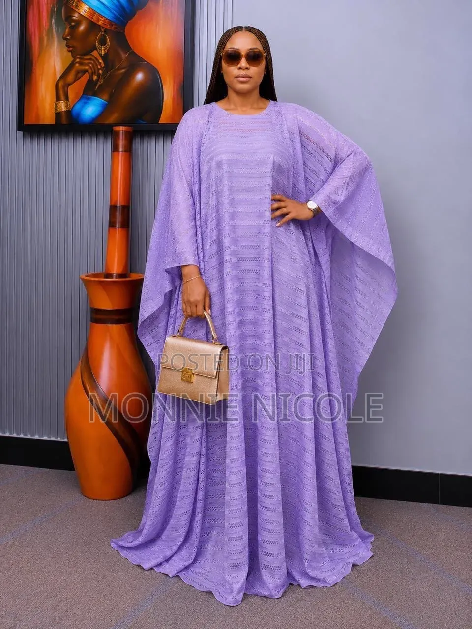 Elegant Elena Purple Lace in Double With Scarf
