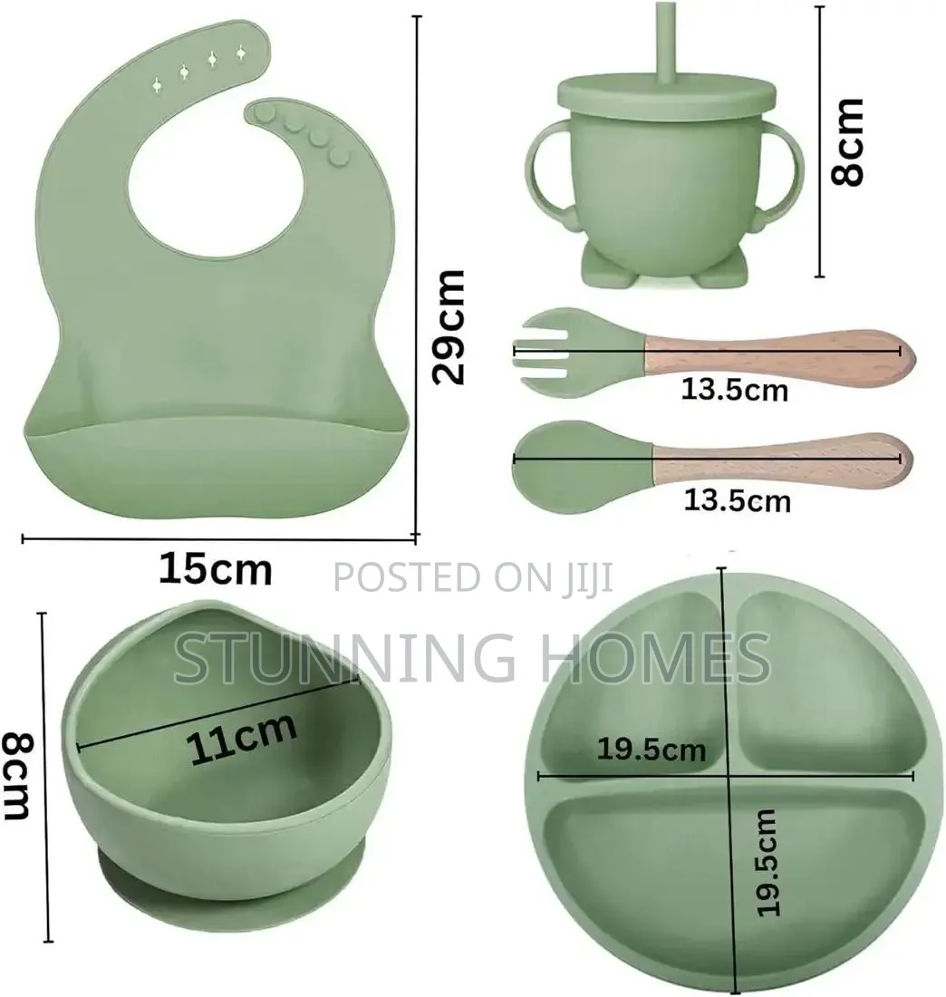 Kids Silicone Suction Feeding Plates Set