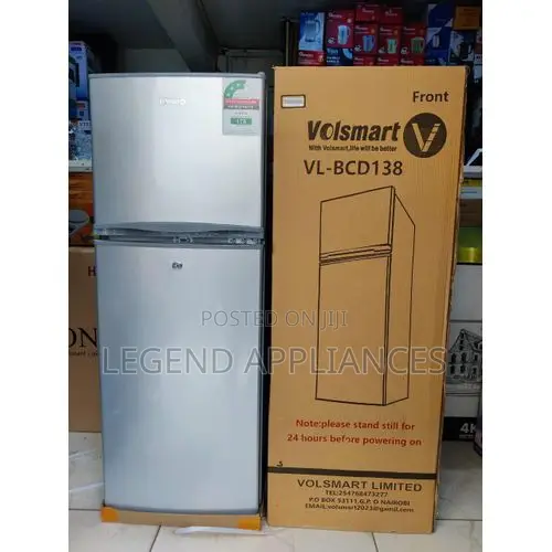 VOLSMART 138L Double Door Fridge Compact Direct Cool,SILVER