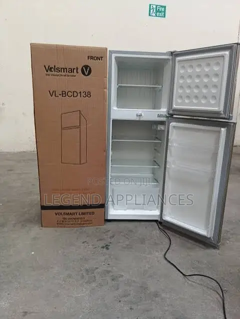 VOLSMART 138L Double Door Fridge Compact Direct Cool,SILVER
