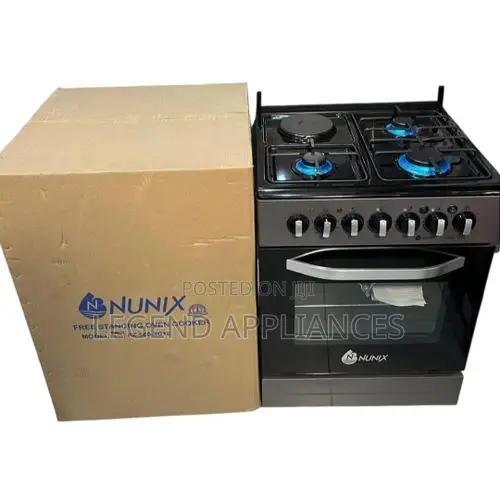 Nunix 60*60 ,3 Gas Jet Burners +1 Rapid Plate, Free Standing Cooker