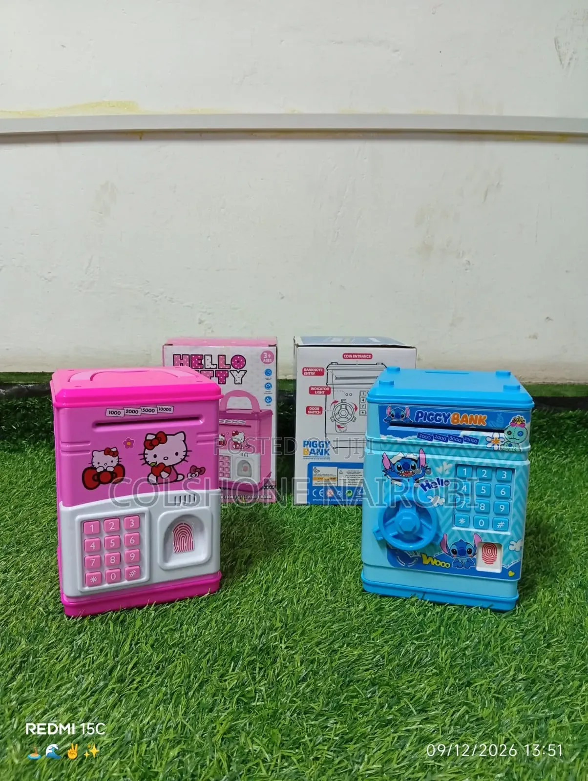 Electronic Kids Piggy Bank Safe Code Simulated Fingerprint Scanner