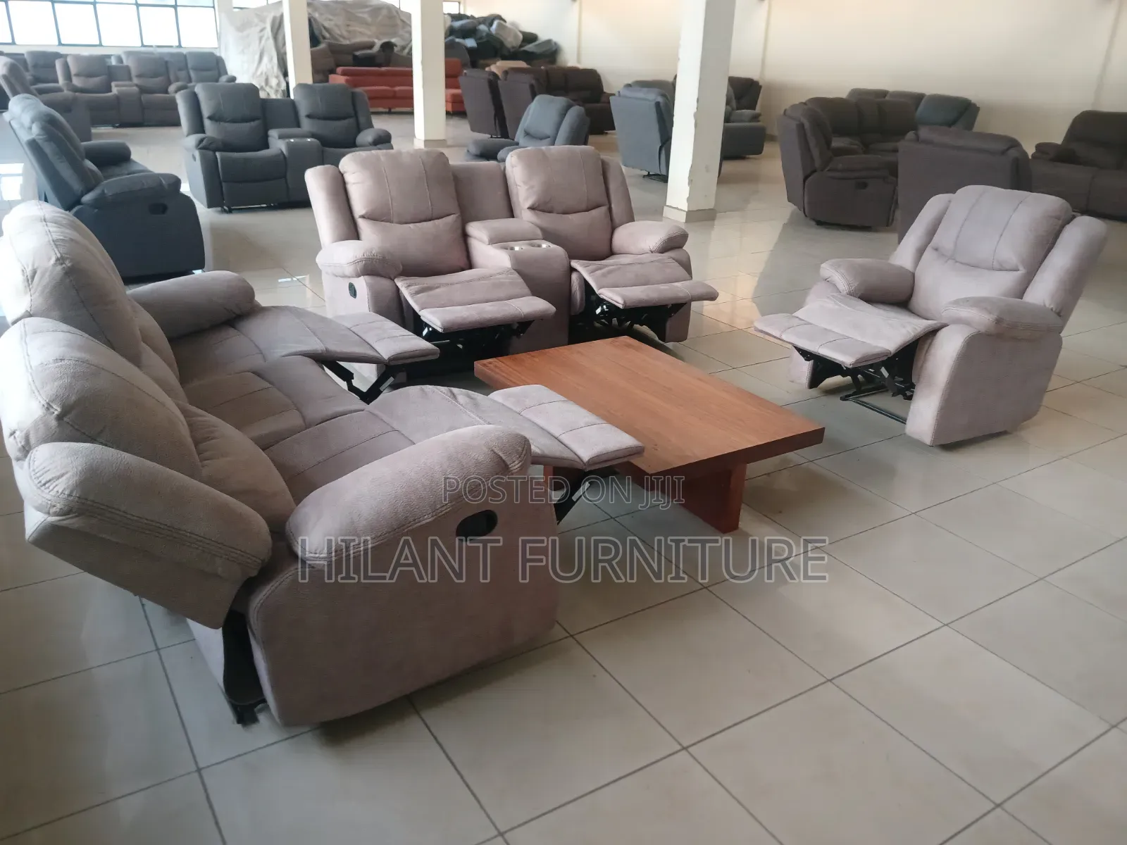 Stylish Elegant Six-Seater Reclining Sofa