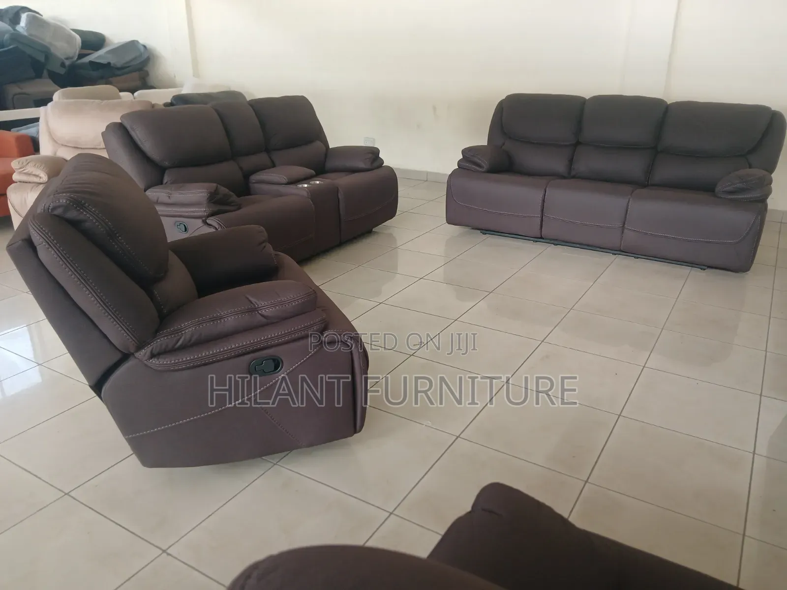 Royal Soft Fabric Recliner Sofa Set