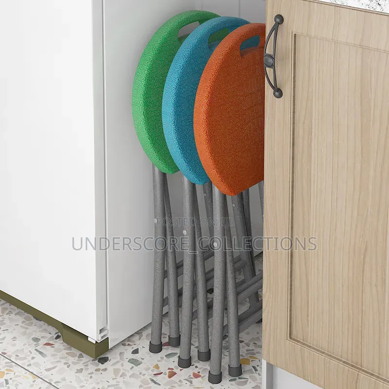 Portable Plastic Folding Stool With a Built-in Carrying Handle