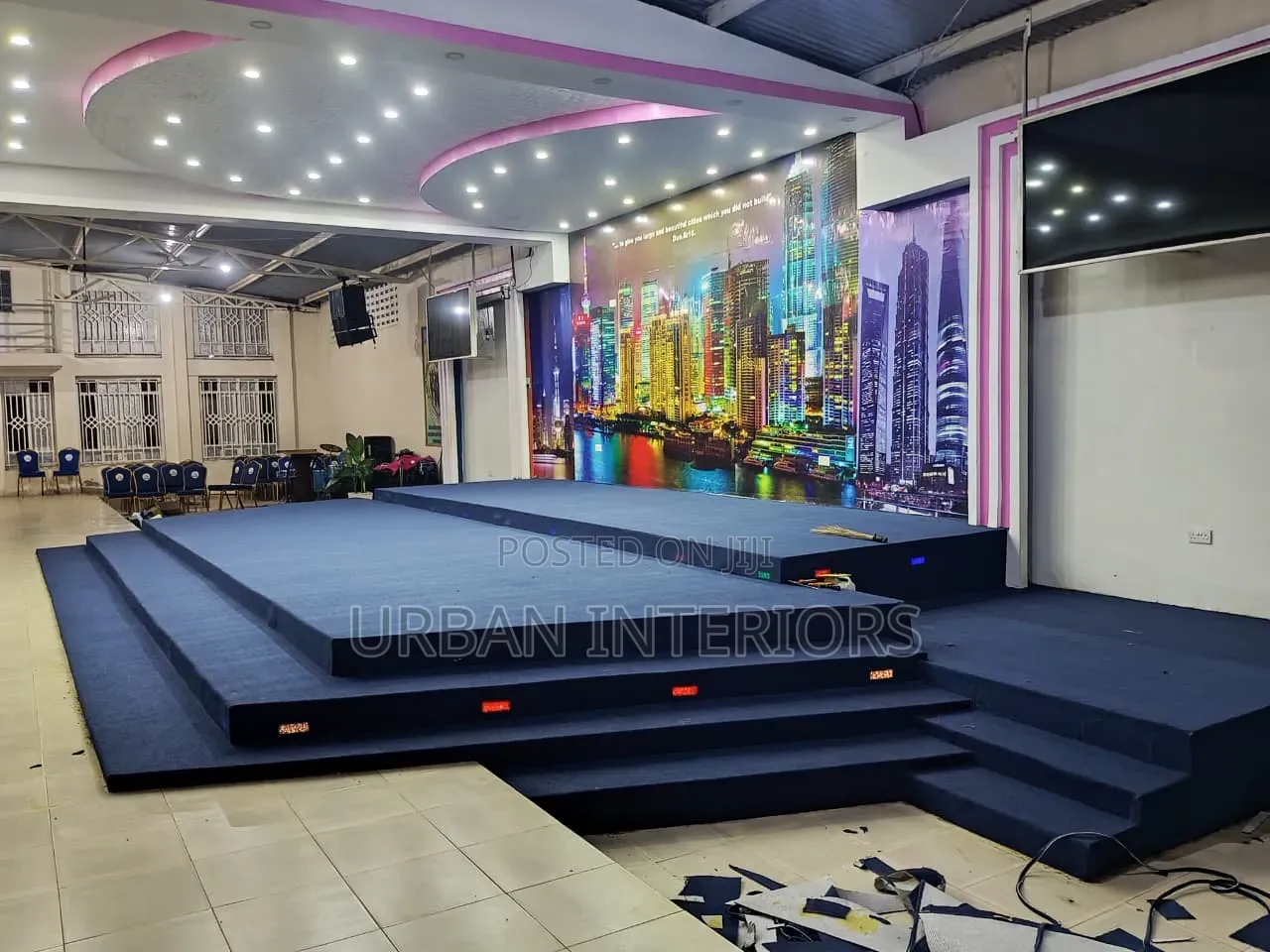 Blue Carpet Installation Blue Carpet Installation for Modern Churches