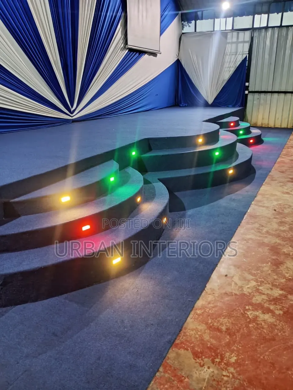 Premium Blue Carpet Premium Blue Carpet Installation With Lights