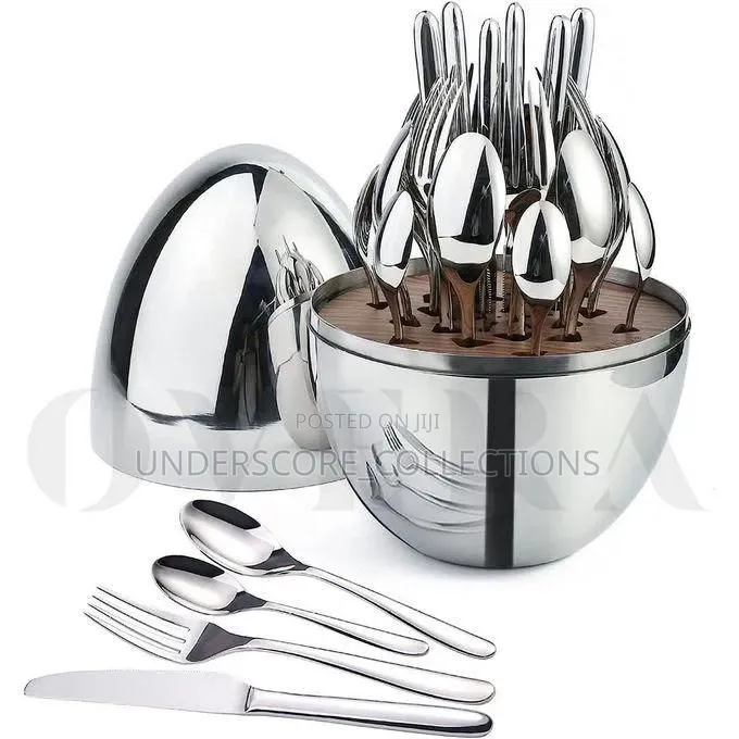 Silver Egg Shape Cutlery Set