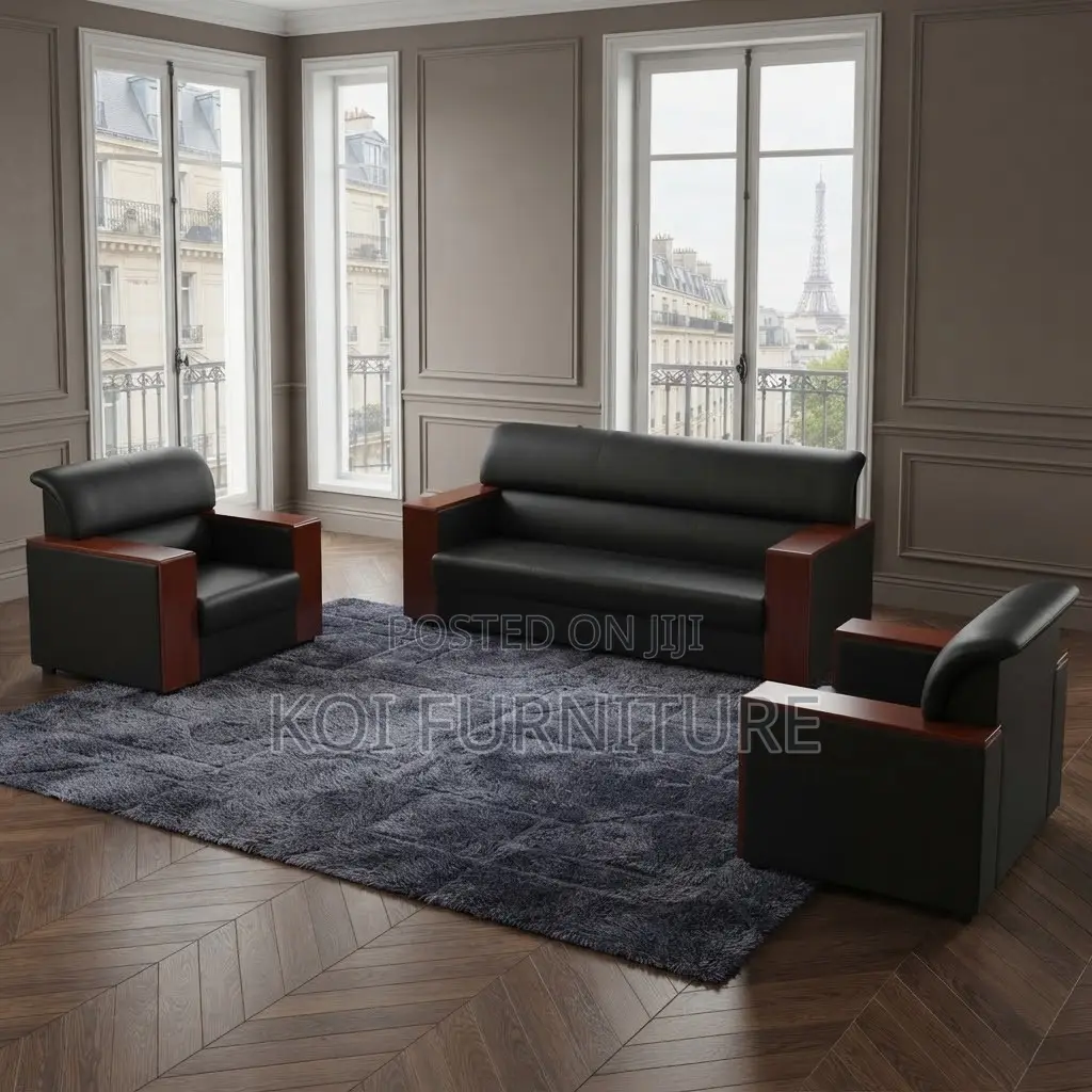 Office Sofa; Five Seaters Executive Office Lobbies Leather Sofa Sets