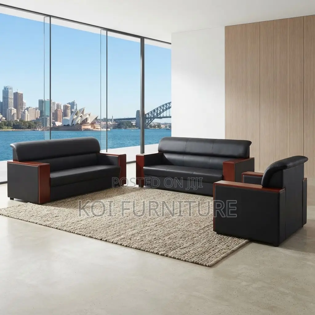 Office Sofa; Five Seaters Executive Office Lobbies Leather Sofa Sets