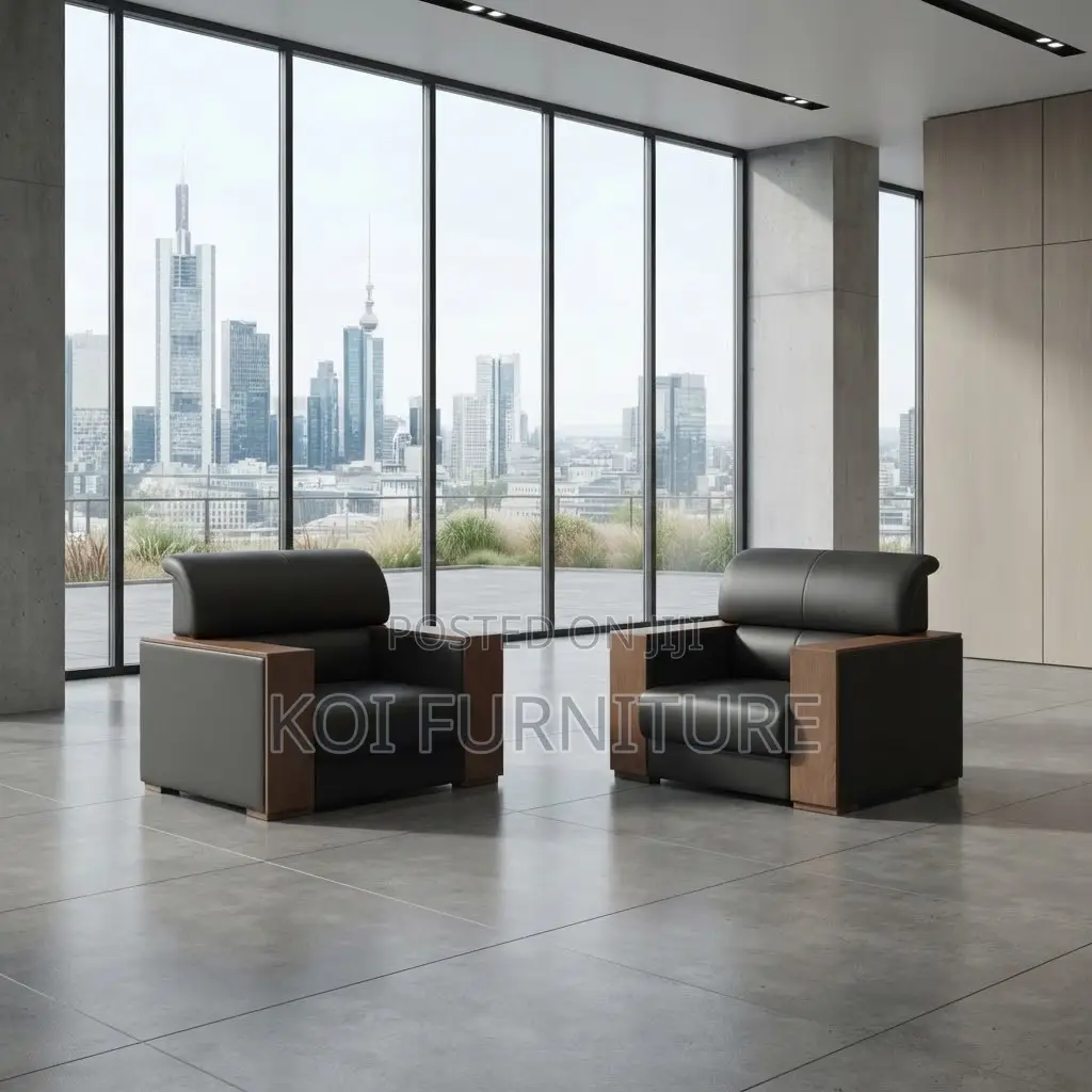 Office Sofa; Five Seaters Executive Office Lobbies Leather Sofa Sets