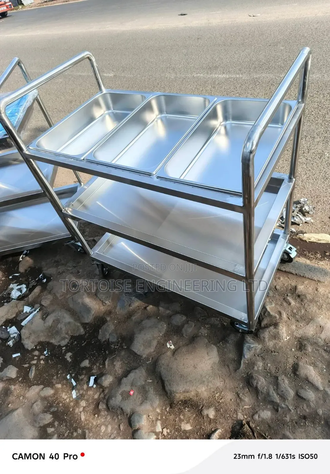 Stainless Steel Food Trolley for Hospital Size 4ft Long × 1.5ft Width