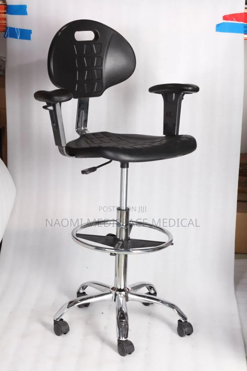 Height Adjustable Doctor's Chair With Backrest