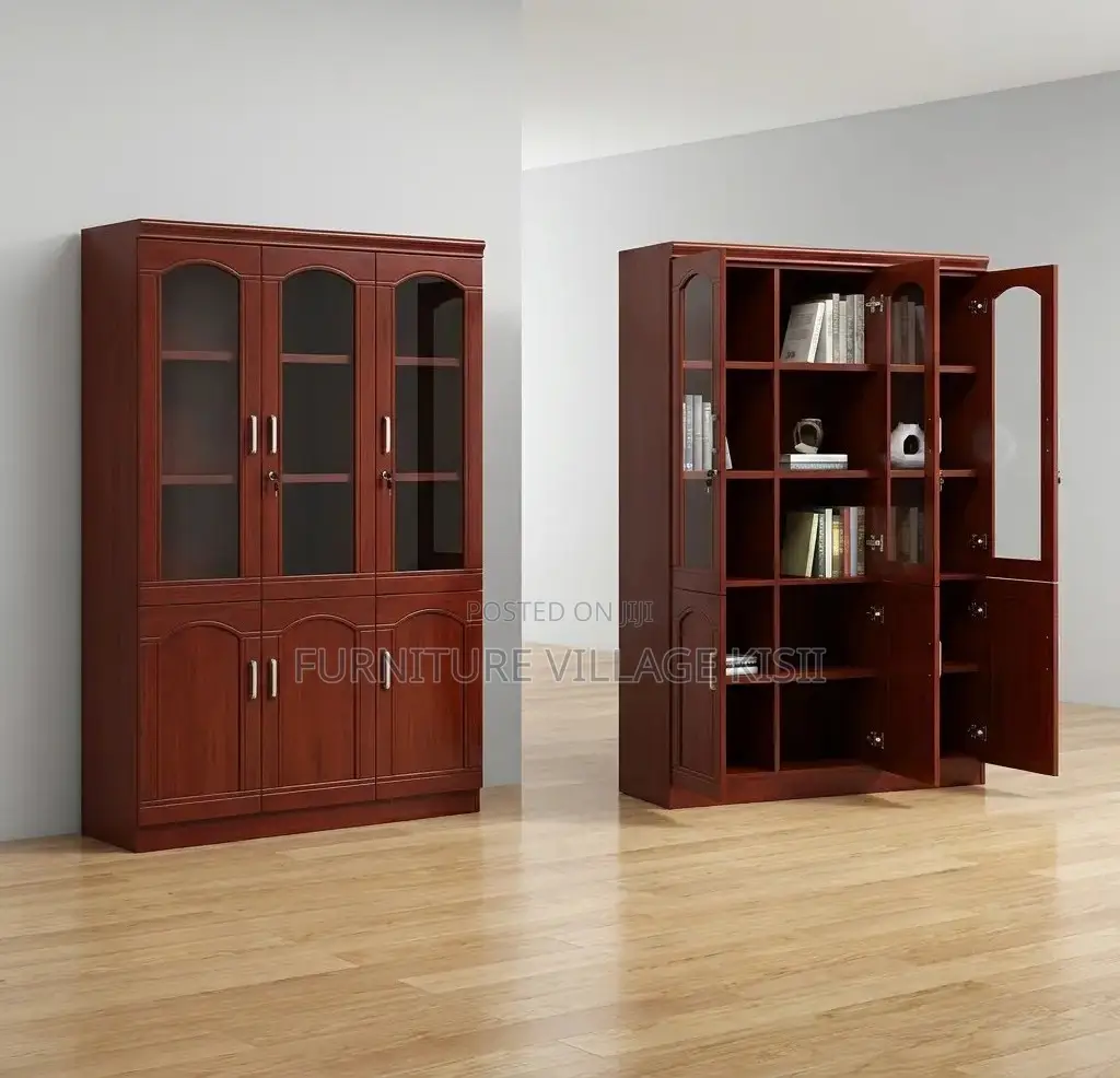 3-Door Mahogany Storage Office Cabinet