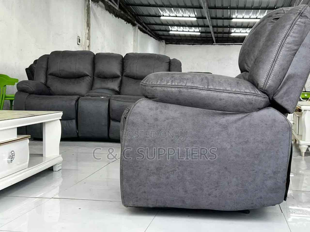 7-Seater Leather Recliner Sofa