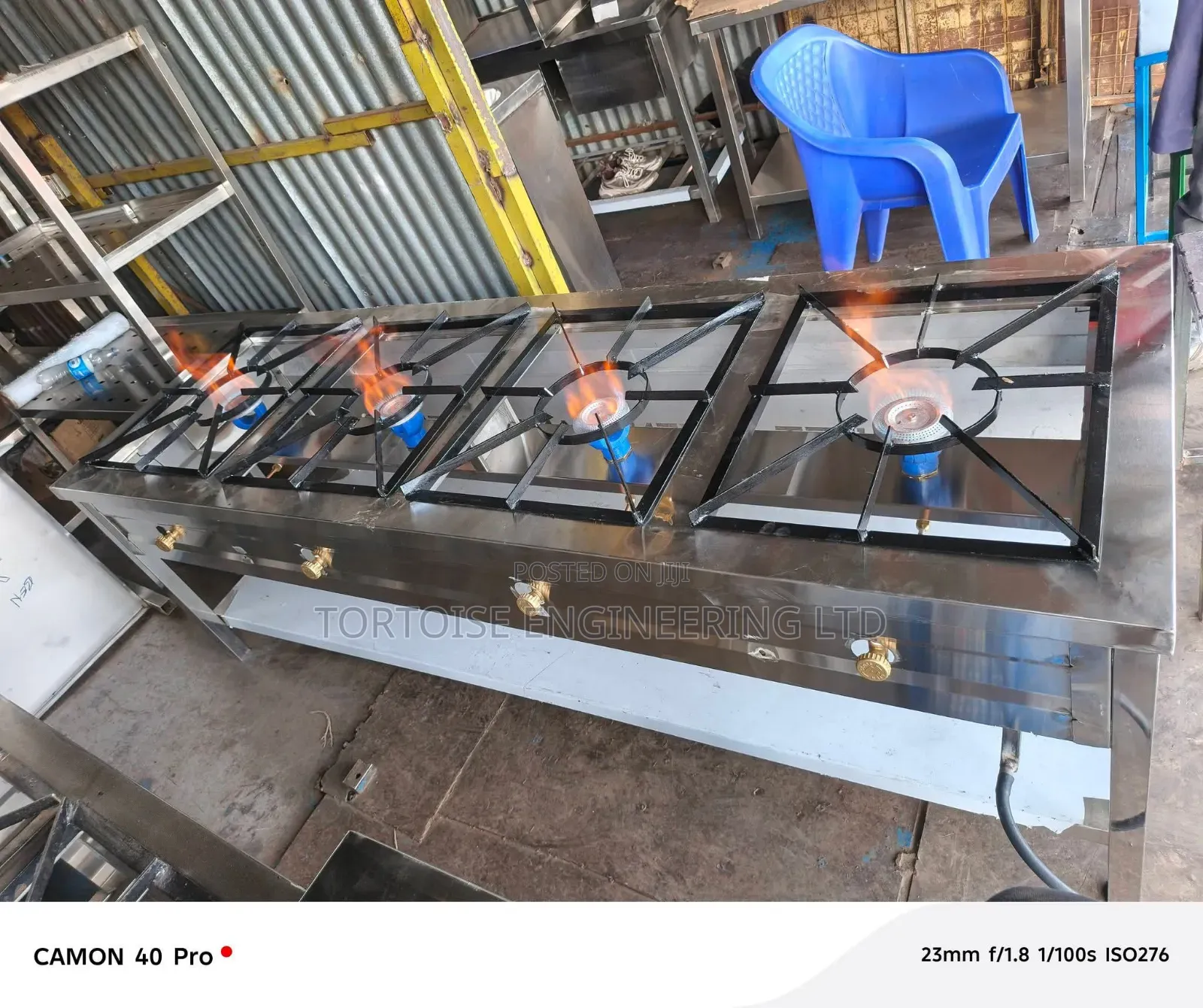 Stainless Steel Cooking Units 4 Gas Burner High Pressure Size 1550mm