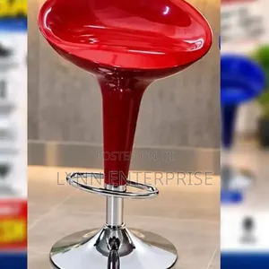 Red Bar Stool With Swivel Seat and Adjustable Height Model 530