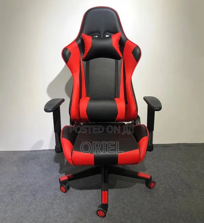 Gaming Chair : Red Leather Reclining Office Chair