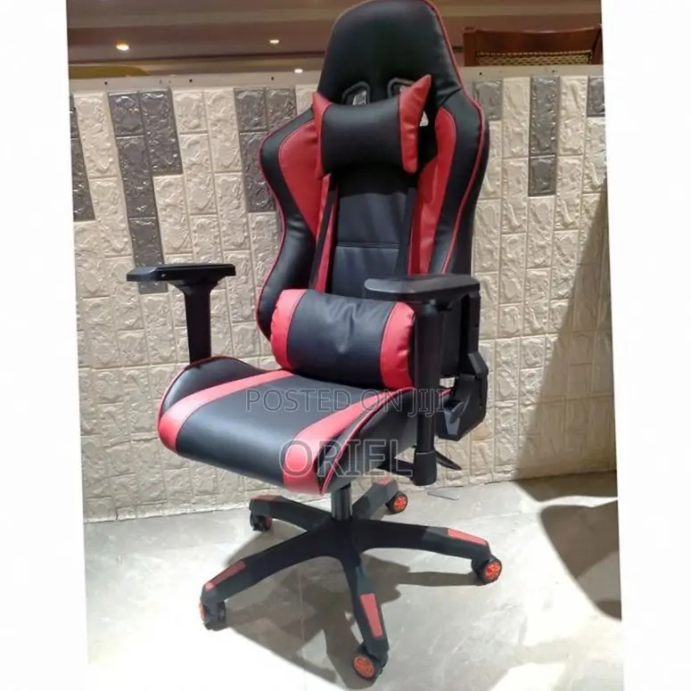 Gaming Chair : Red Leather Reclining Office Chair