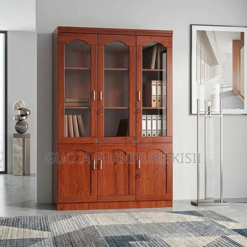 3-Door Mahogany Storage Cabinet