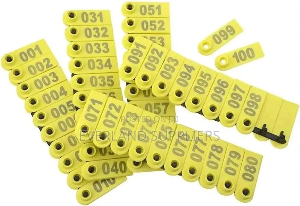 Ear Tags - Clear Bold Numbers