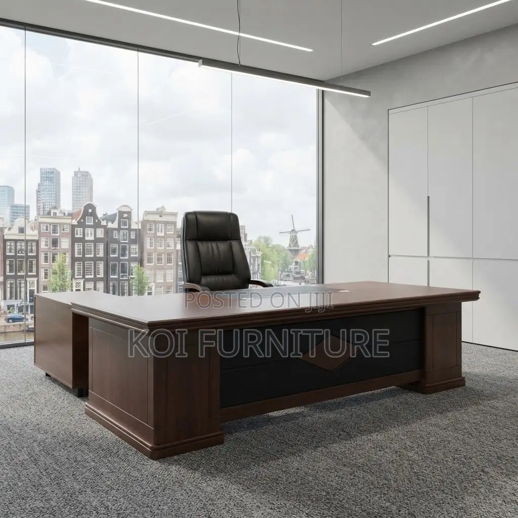 Office Desk; Executive 1.8 Meters Mahogany High Boss Desk