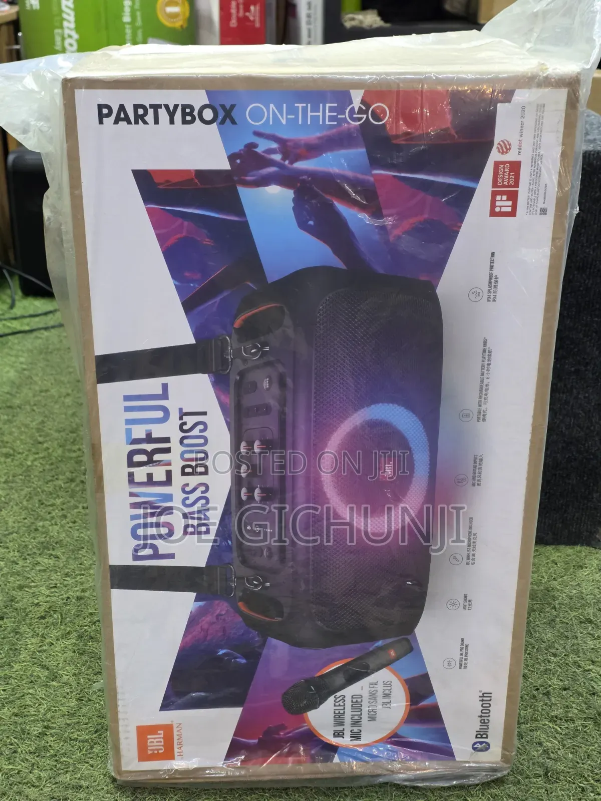 JBL PartyBox on-the-Go Portable Bluetooth Speaker With Wireless Mic