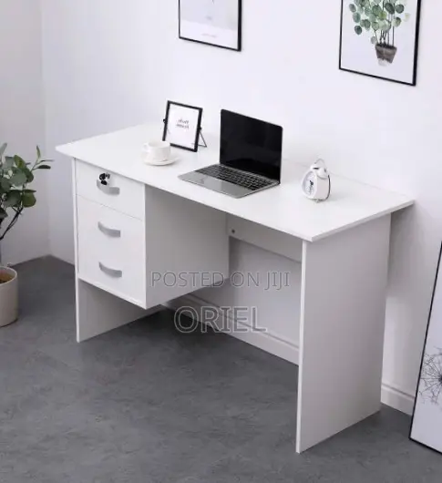 OfStudy Desk : White 120cm Clerical Office Desk With Drawers