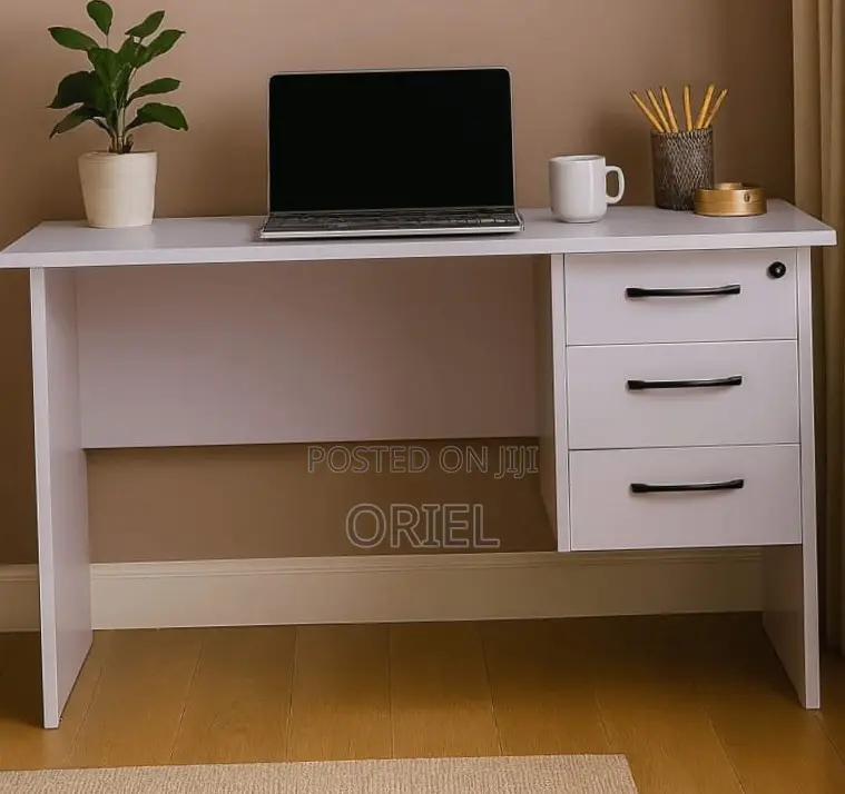OfStudy Desk : White 120cm Clerical Office Desk With Drawers