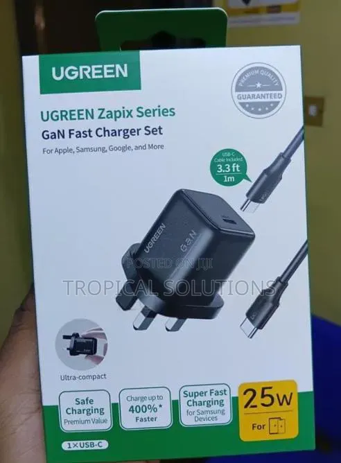 Ugreen 25W USB-C GaN Fast Charger Set UK X517 25W Charger
