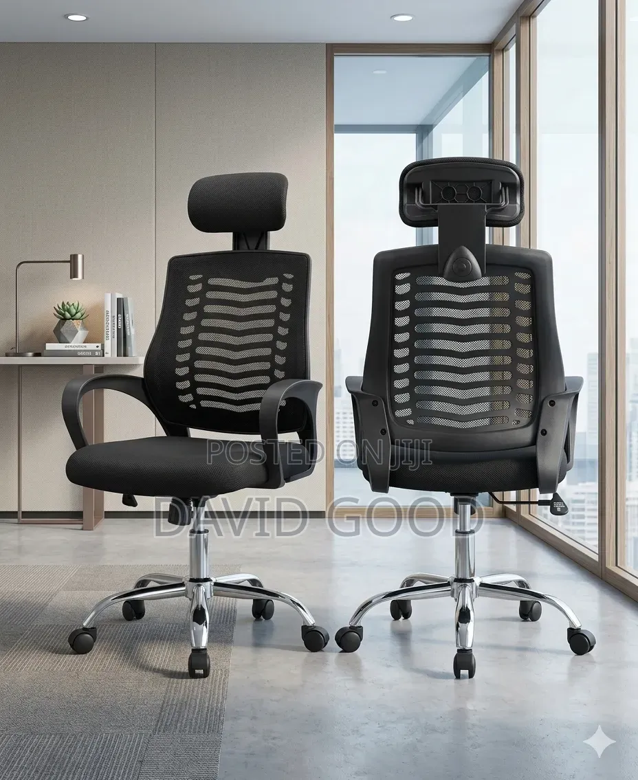 Ergonomic Headrest Chair Black