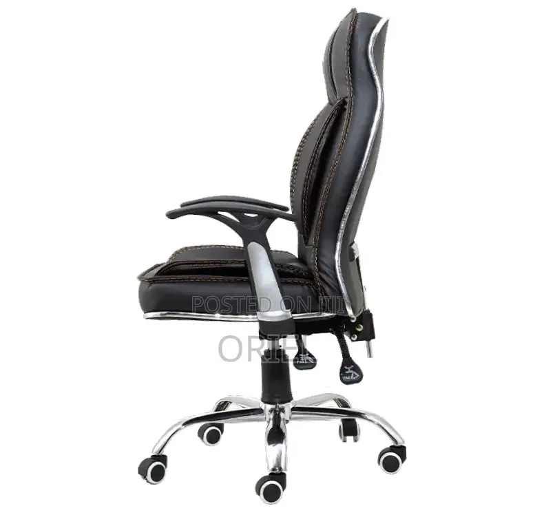 Office Chair : High Back Black Leather Chair