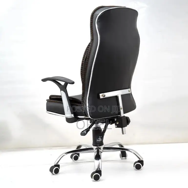 Office Chair : High Back Black Leather Chair